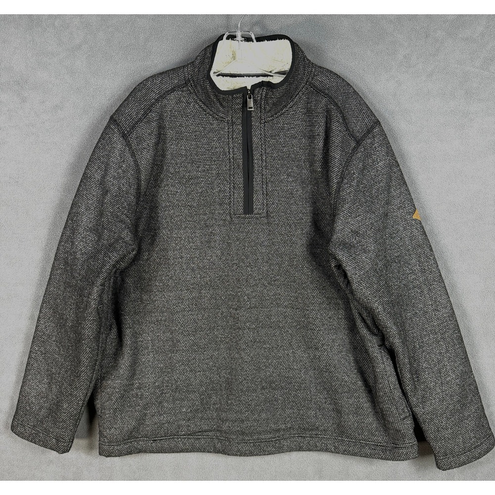 Orvis Mens XL 1/4 Zip Sherpa Lined Pullover Sweater Jacket Long Sleeve